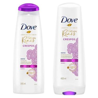 Imagem de Kit Shampoo Dove Texturas Reais Cabelos Crespos 355ml E Condicionador