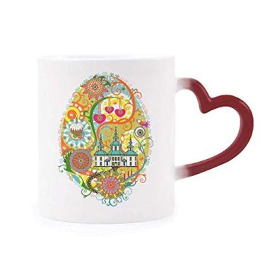 Imagem de Caneca Graffiti Street Culture Temple Bolo Ovo Sensível ao Calor Copo de Grés Vermelha Mudança de Cor