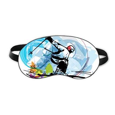 Imagem de Óculos de sol para atletas de esportes de inverno com ilustração de esqui e visão noturna macia