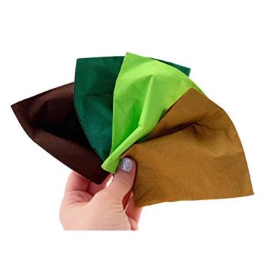 Imagem de Guardanapos de festa de dinossauro – Conjunto de 50 Dino marrom limão dourado verde para chá de bebê