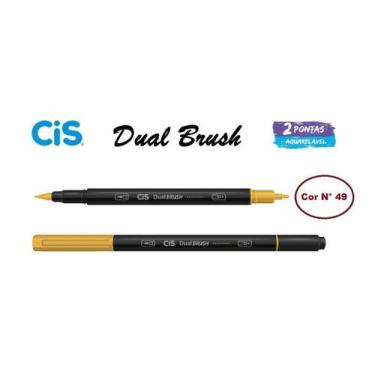 Imagem de Caneta Pincel Cis Dual Brush Pen Aquarelável 49 Laranja Neon