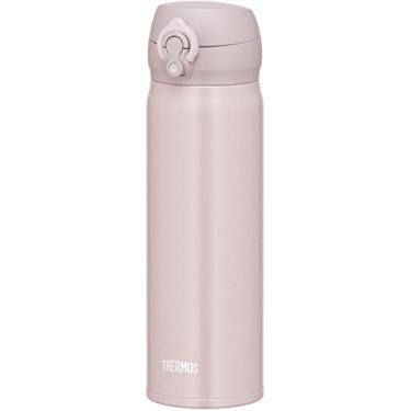 Imagem de Thermos JNL-505 BEP Caneca portátil isolada a vácuo, 0,5 L, rosa bege, fácil de limpar, leve, aberta com um toque, garrafa de aço inoxidável, quente