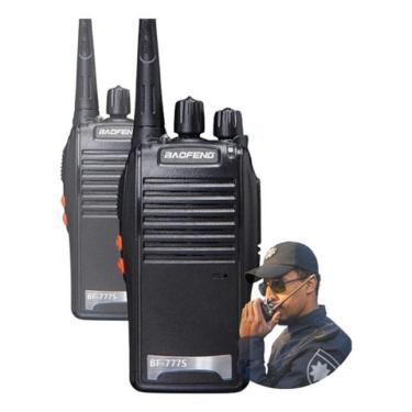 Imagem de Kit Par 2 Radio Baofeng 777s Walk Talk 16 Canais - Preto