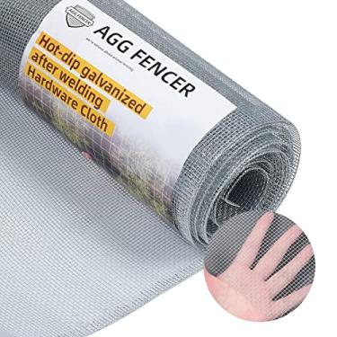 Imagem de AggFencer Pano de ferragem de 40,64 cm x 7,62 m, galvanizado após soldagem, galvanizado a quente após a soldagem, cerca de arame de galinheiro, malha de rolo de cerca de metal soldada para tela de