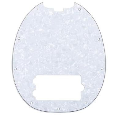 Imagem de Musiclily 9 Furos Escudo Baixo Pickguard para Musicman Stingray Bass 4 Cordas,4 Camadas Branco Perolado
