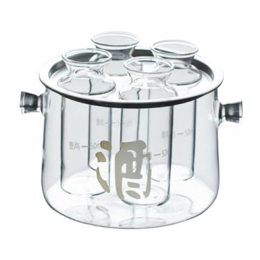 Imagem de Generic Conjunto de pote de saquê claro japonês tanque de saquê frio óculos jarra de saquê garrafa para cozinha festa de aniversário