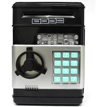 Imagem de Mini Cofre Eletrônico Digital Com Senha 4 Dígitos Notas e Moedas (Preto) - YODHE