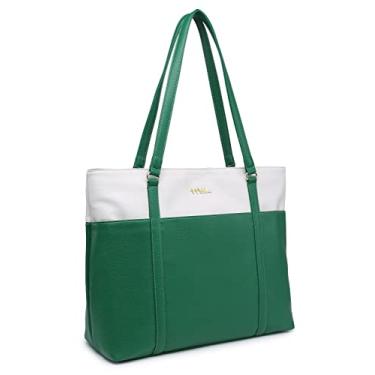 Imagem de NNEE Bolsa clássica de couro para laptop para notebook de 15 polegadas de 15,6 polegadas, bolsa de transporte de viagem com design de alça de carrinho inteligente, Wtgn, 15 - 15.6 Inch