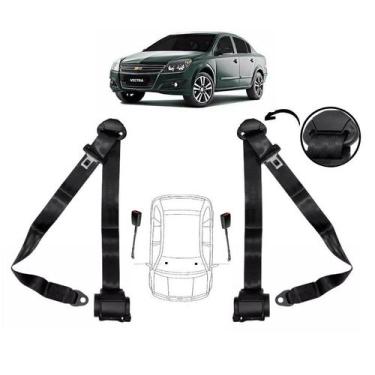 Imagem de Par de Cintos de Segurança 3 pontos Vectra+ Par de Fechos - HCML, Pret