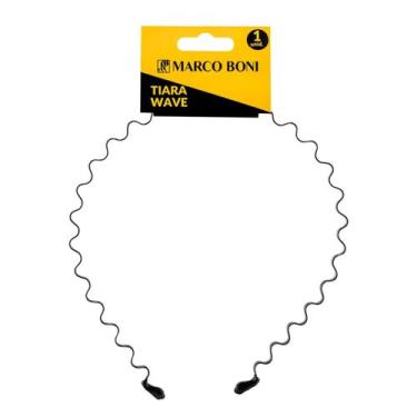 Imagem de Tiara De Cabelo Wave Arquinho Ondulado Em Metal Marco Boni, Preto