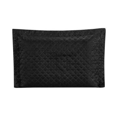 Imagem de Porta Travesseiro Com Debrum Requinte Liso 01 Peça - Preto - Enxovais 