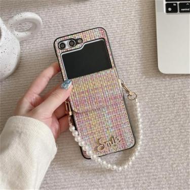 Imagem de Pacote de cartão caso de telefone para samsung galaxy z flip 6 5 4 3 capa protetora traseira para zflip4 zflip5 zflip6 escudo, rosa, para z flip 4