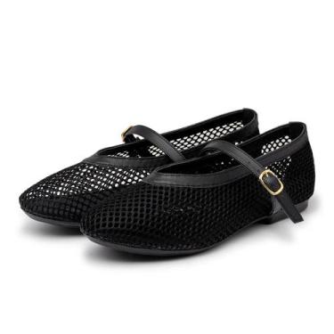 Imagem de Sapatilha Vazada Boneca Feminino Tira e Fivela Delicado Confortável - 