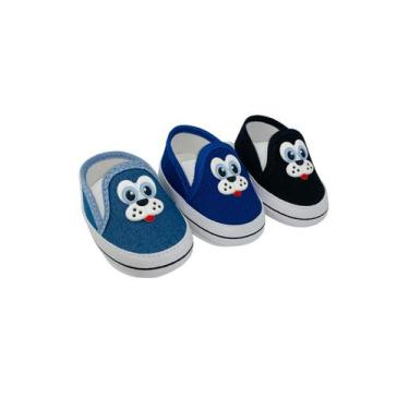 Imagem de Kit Com 3 Pares Sapatinho De Bebê Sapato De Bebê Direto Da Fabrica T53