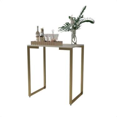 Imagem de Aparador Mesa Office Notebook 68x45 Off White / Gold - RDS