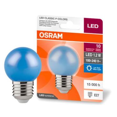 Imagem de Lampada Led Bolinha 1,2W 8Lm Ip20 Bivolt E27 Osram, 127/220V, AZUL