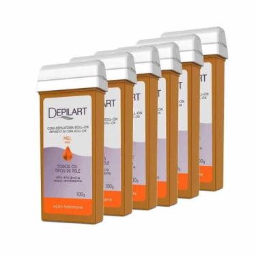 Imagem de Kit 6 Ceras Depilatória Roll-on Mel 100g - Depilart