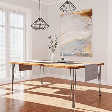 Imagem de WINSOON Pernas de mesa de ferro industrial 71 cm conjunto de 4 pernas de banco de metal para pés de móveis pernas de mesa de madeira design de pino de cabelo (28 polegadas 3 hastes cinza)