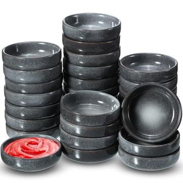 Imagem de Roshtia 30 tigelas de cerâmica para molho de soja, tigelas de molho de porcelana asiáticas de 100 ml para sushi, tigela de servir pequena de 85 g, presentes para molho de tomate, churrasco, vinagre de