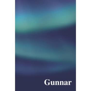 Imagem de GUNNAR - personalized hardcover notebook with 366 lined pages and northern lights cover: Yearly notebook - Yearly diary - Yearly journal