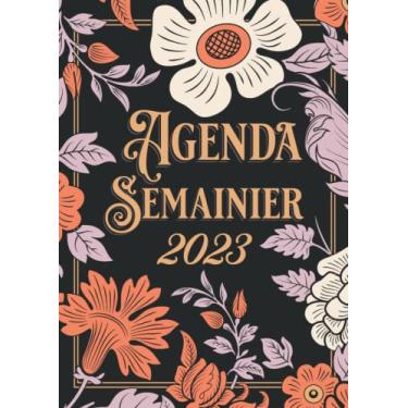 Imagem de Agenda Semainier 2023: Agenda Mensuel et semainier 2023 A4, 2 pages par semaine, Organisateur et Planificateur hebdomadaire professionnel avec suivi ... 12 mois de janvier 2023 à décembre 23