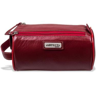 Imagem de Necessaire Artlux com Zíper Duplo em Couro NC008, Vermelho