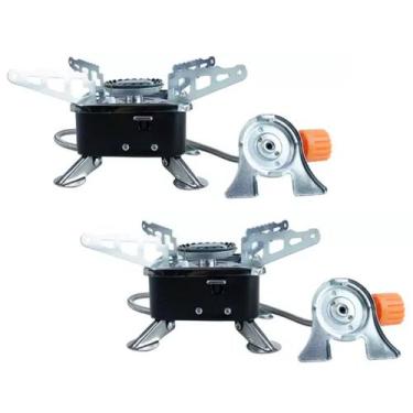 Imagem de Kit 2 Fogareiro Átomo em Aço Inox Com Controle De Chama Ignição Eletrô