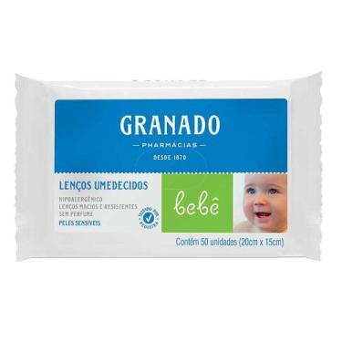 Imagem de Lenços Umedecidos Bebê Peles Sensíveis Granado, 50 Un