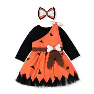 Imagem de Roupas de Halloween para bebês meninas, fantasias de seixos, vestido de Halloween para bebês recém-nascidos, 3, 6, 9, 12 e 18 meses, conjunto de saia, Preto, 9-12 Meses