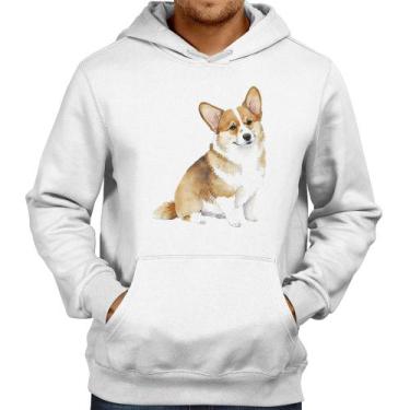Imagem de Moletom Cachorro Welsh Corgi Pembroke - Foca na Moda, Branco, GG