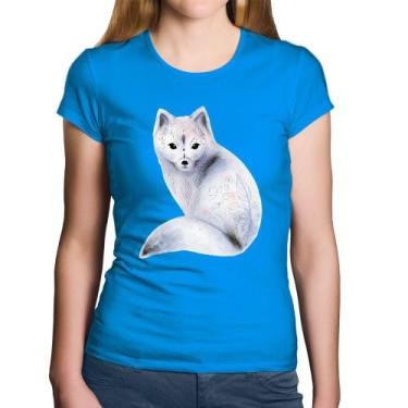 Imagem de Baby Look Algodão Raposa Arte - Foca na Moda, Azul, P