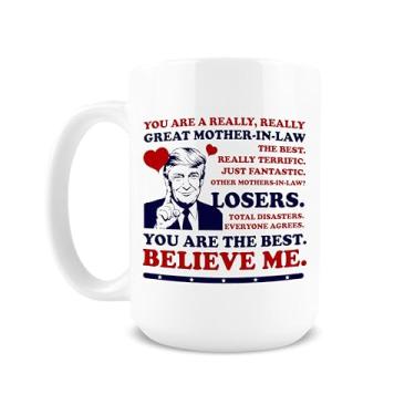 Imagem de Hogg Caneca Best Mother in Law, caneca de café de cerâmica Trump 425 g, mercadoria Donald Trump 2024, presentes da melhor sogra do mundo, caneca de café para sogra, melhor sogra de todos os tempos