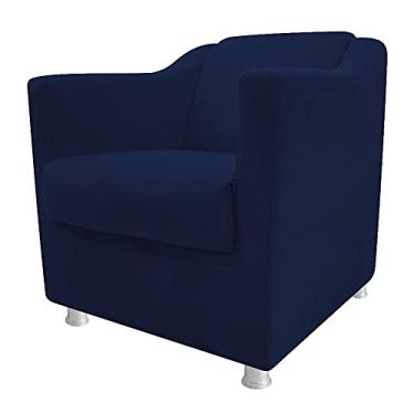 Imagem de Poltrona Cadeira Decorativa Tila Suede Azul Marinho para Salão de Beleza Consultório Sala de Estar Recepção Quarto - AM Decor