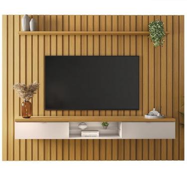 Imagem de Painel Ripado You Illusion 2.7 para TV até 75 - hb Móveis Cinamomo/Off White