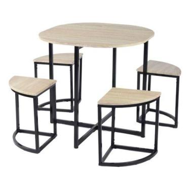 Imagem de Conjunto De Mesa De Jantar Com Mesa E 4 Cadeiras Oslo - Just Home Coll