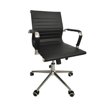 Imagem de Cadeira Office Com Rodízio E Encosto Esteirinha Baixa Preto