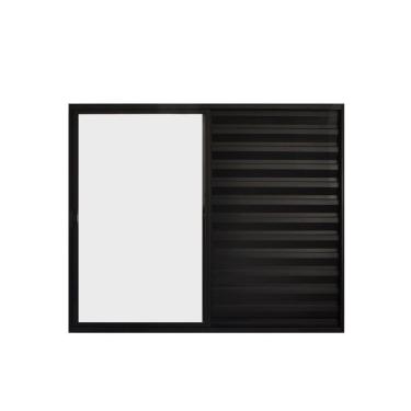 Imagem de Veneziana 3 Folhas De Correr S/grade 1.00 X 1.50 Alumínio Preto Linha Modular - Hale