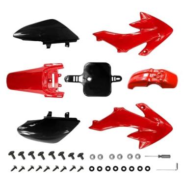 Imagem de PRO BAT Kit De Para-Lamas Plástico Com 7 Peças Para Crf50, Carenagem Completa Motocicleta Xr50, Compatível Crf 50 Xr Sdg Ssr 107 110 125, Pit Dirt Bike, Vermelho E Preto