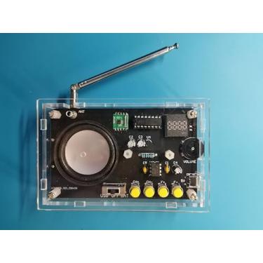 Imagem de Kit de solda de rádio FM DIY – construa seu próprio rádio FM com alto-falante de 5 cm, USB/bateria, capa de acrílico transparente e guia passo a passo (inclui algumas peças sobressalentes)