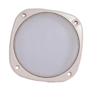 Imagem de ZGUZMCMK Capa para grade de alto-falante, grade de alto-falante quadrada premium, fácil de instalar, decorativa para subwoofer para de áudio automotivo, Bege, 5 Inch