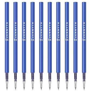 Imagem de Pacote com 10 refis de tinta azul de 10 cm para canetas de gel, ponta fina de 0,5 mm, tinta de secagem rápida, compatível com todas as canetas de gel ZENNYTH e Pilot G2 (refil de tinta gel original