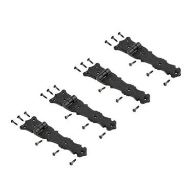 Imagem de Dobradiça de alça preta de ferro forjado Fleur De Lis 12,7 cm., Preto, Pack of 4, 1