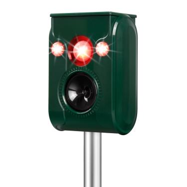 Imagem de Repelente solar de animais atualizado 2024, repelente ultrassônico de pragas, repelente de gatos ao ar livre, repelente de esquilos, repelente de cervos, impermeável, repelente de sirene e flash de