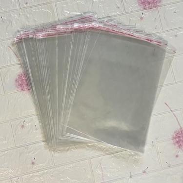 Imagem de 80 sacos autoadesivos de plástico transparente, 23 x 30 cm, bolsa de celofane para embalagem de roupas e camisetas