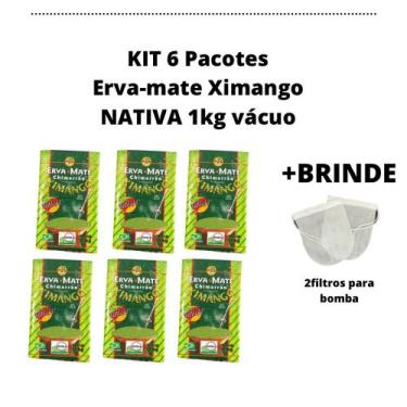 Imagem de Kit 6 erva-mate ximango nativa 1kg vácuo+brinde