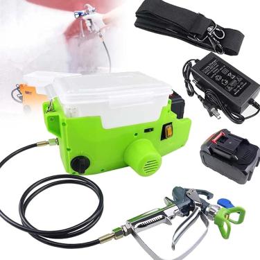 Imagem de Pulverizador De Tinta De Alta Tensão 15mpa Para Móveis, Pulverizador De Tinta Portátil Sem Fio De 500w, Máquina De Pulverização De Tinta Sem Ar De 1,7l, Pistola De Pulv, 1battery