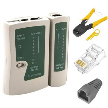 Imagem de Alicate Crimpar+Testador Cabo+50 Conector RJ45 Cat6+Capas Cor:Cinza
