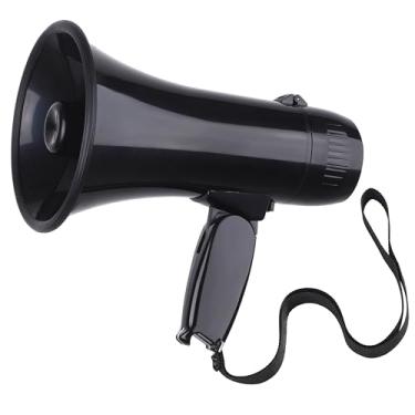 Imagem de Flydot Megafone com sirene de microfone de alto-falante e Bullhorn de gravação de 240 segundos inclui controle de volume para eventos ao ar livre e gerenciamento de multidão (preto)