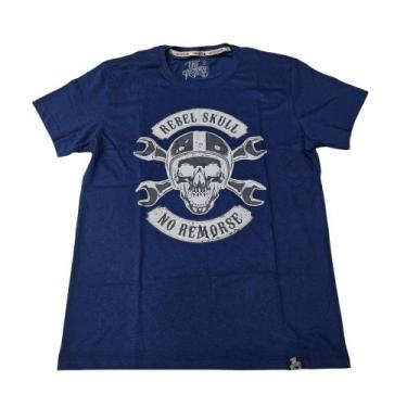 Imagem de Camiseta Moto Caveira Motoqueiro Harley Blusa Adulto Unissex Bo5004 - 