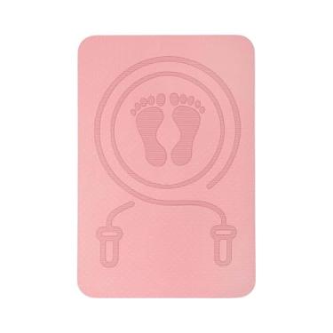 Imagem de Colaxi Tapete de pular corda, tapete de pular de 8 mm de espessura, protege o piso e o equipamento para uso interno e externo, para academia doméstica, Rosa